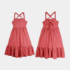 Ruffle hem dress for girls in soft cotton with frill details