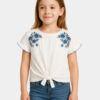 Girls top for kids fashion with breathable cotton and intricate embroidery