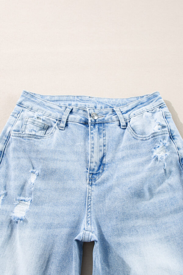 Beau Blue Light Wash Distressed Straight Jeans - Image 6
