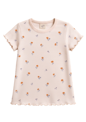 4006GTS Soft Cotton Rib Tee with Playful Printed Style