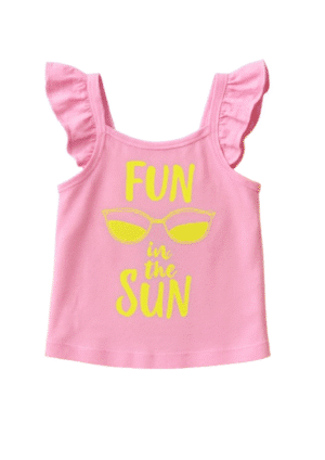 4007GRT Bright Ribbed Cotton Tee with Fun Printed Vibes