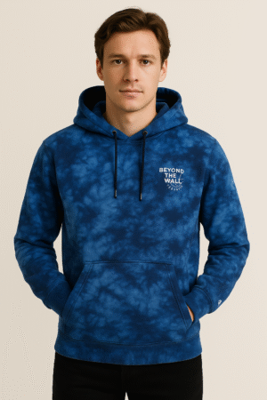 1007UHD Trendy Blue Tie Dye Hoodie for Stylish Comfort